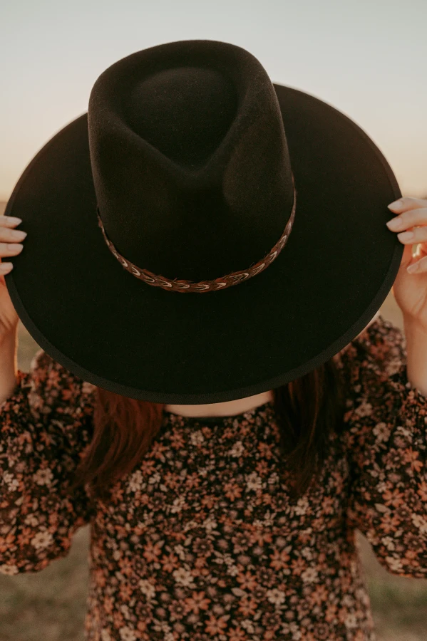 Bonnie Rancher Hat in Black by Vanelegance